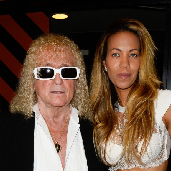 Michel Polnareff, sa compagne Danyellah et leur fils Louka à l'Olympia à Paris le 14 juillet 2016. © Coadic Guirec / Bestimage