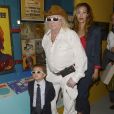 Michel Polnareff, Danyellah et leur fils Louka au Musée MuPop - Inauguration de la place Michel Polnareff et ouverture de l'exposition au MuPop (Musée des musiques populaires) qui lui consacre une rétrospective - Montluçon le 20 juin 2015.
