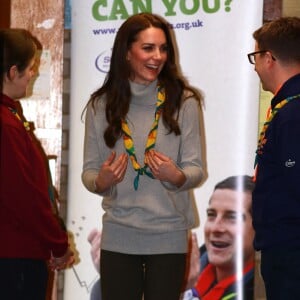 La duchesse Catherine de Cambridge célébrait le 14 décembre 2016 les 100 ans de l'association de scouts des Louveteaux à King's Lynn, dans le Norfolk.