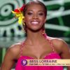 Miss Lorraine 2016 : Justine Kamara - Les 12 demi-finalistes défilent en bikini. Concours Miss France 2017. Sur TF1, le 17 décembre 2016. 