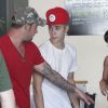 Juston Bieber avec son père à Studio City, le 11 août 2012.