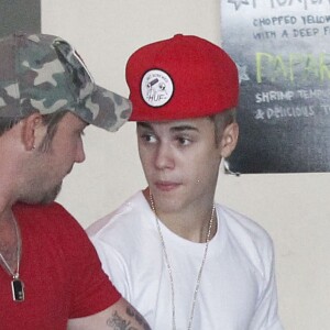Juston Bieber avec son père à Studio City, le 11 août 2012.