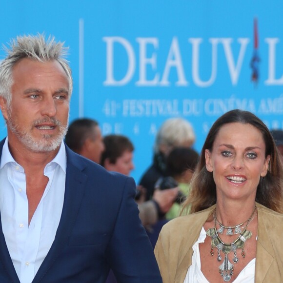 David Ginola et sa femme Coraline - Tapis rouge du film "Life" lors du 41ème Festival du film américain de Deauville, le 5 septembre 2015. "