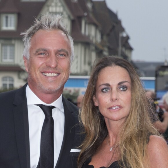 David Ginola et sa femme Coraline - Cérémonie d'ouverture du 40e Festival du cinema americain de Deauville le 5 septembre 2014.