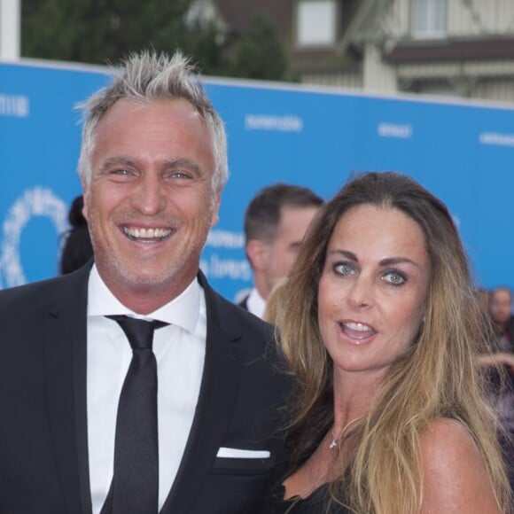 David Ginola et sa femme Coraline - Cérémonie d'ouverture du 40e Festival du cinema americain de Deauville le 5 septembre 2014.