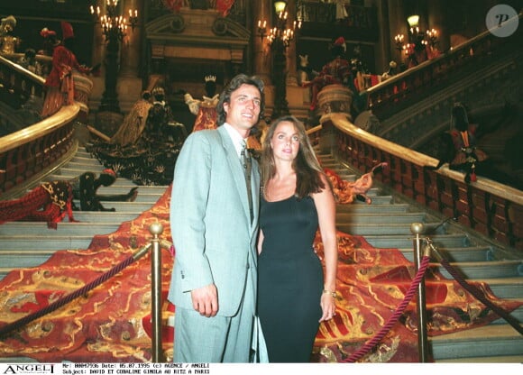 David Ginola et sa femme Coraline au Ritz, à Paris, le 5 juillet 1995.