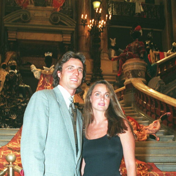 David Ginola et sa femme Coraline au Ritz, à Paris, le 5 juillet 1995.