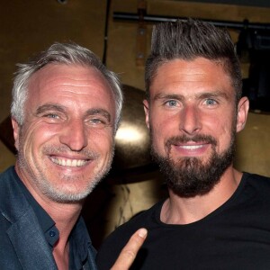 David Ginola et Olivier Giroud au club Kori à Saint-Tropez le 27 juillet 2016.