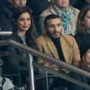 Malika Ménard (Miss France 2010) et Pierre Sarkozy, Axelle Laffont et Cyril Paglino en-dessous, lors du match de Ligue 1 entre le Paris Saint-Germain (PSG) et FC Lorient au Parc des Princes à Paris, France, le 21 décembre 2016. Le PSG a battu Lorient par 5 à 0. © Cyril Moreau/Bestimage