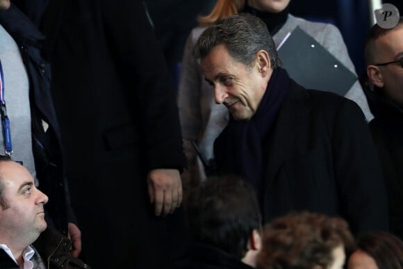 Nicolas Sarkozy lors du match de Ligue 1 entre le Paris Saint-Germain (PSG) et FC Lorient au Parc des Princes à Paris, France, le 21 décembre 2016. Le PSG a battu Lorient par 5 à 0. © Cyril Moreau/Bestimage Celebs