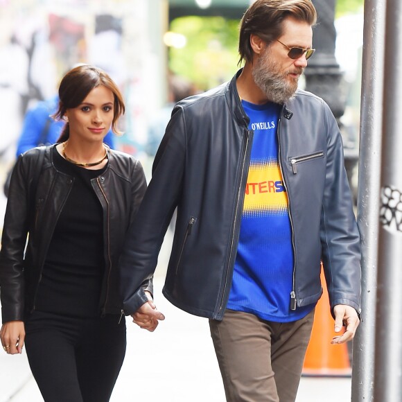 Jim Carrey et Cathriona White à Manhattan, New York City, le 21 mai 2015.