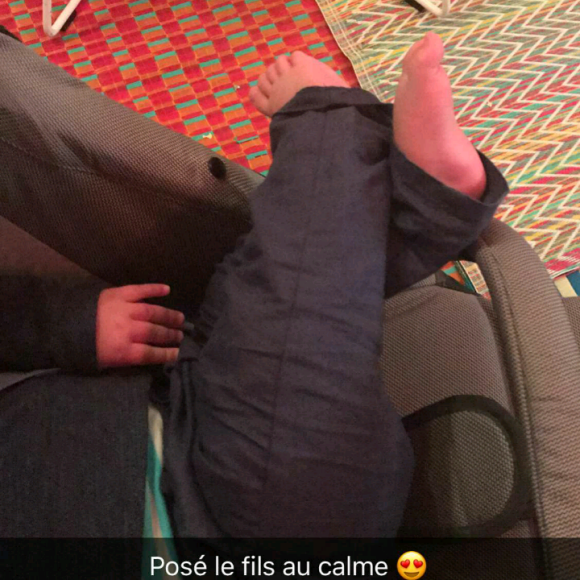 Ayem Nour comblée avec son fils Ayvin, sur Snapchat, janvier 2017