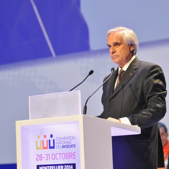 Jean-Marie Burguburu, président du Conseil national des barreaux lors de la 6ème Convention Nationale des Avocats à Montpellier, le 30 octobre 2014. Il a été élevé à la dignité de grand officier.