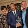Nikos Aliagas, Laurence et Pierre Lemarchal (Parents de Grégory Lemarchal) - Vernissage de l'exposition de Nikos Aliagas "Mémoires de Mains" à la Galerie Guillaume à Paris, France, le 20 septembre 2016. Exposition au profit de l'association "Grégory Lemarchal". © Veeren/Bestimage
