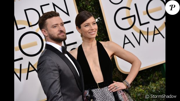 Jessica Biel et Justin Timberlake aux Golden Globes 2017.