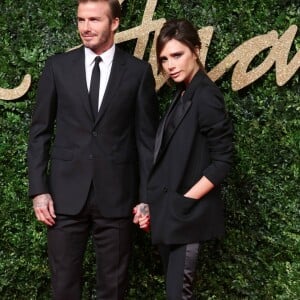 David et Victoria Beckham à la Soirée des "British Fashion Awards" à Londres. Le 23 novembre 2015