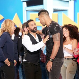 Estelle Mossely, Cyril Hanouna et Tony Yoka - Enregistrement de la première émission de la rentrée de Touche pas à mon poste (TPMP) sur C8 à Paris le 5 septembre 2016.