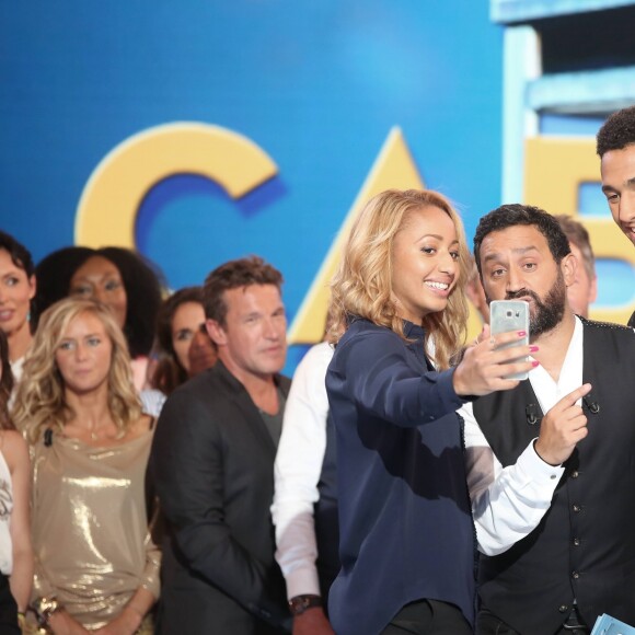 Estelle Mossely, Cyril Hanouna et Tony Yoka - Enregistrement de la première émission de la rentrée de Touche pas à mon poste (TPMP) sur C8 à Paris le 5 septembre 2016.