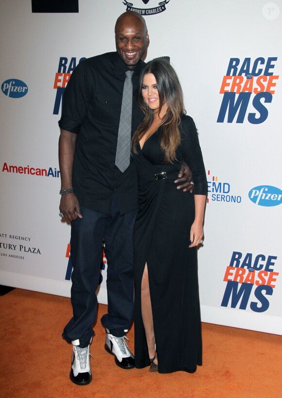 Khloé Kardashian et Lamar Odom à la 19e soirée annuelle de "Glam Rock to erase MS", à Los Angeles le 18 mai 2012.