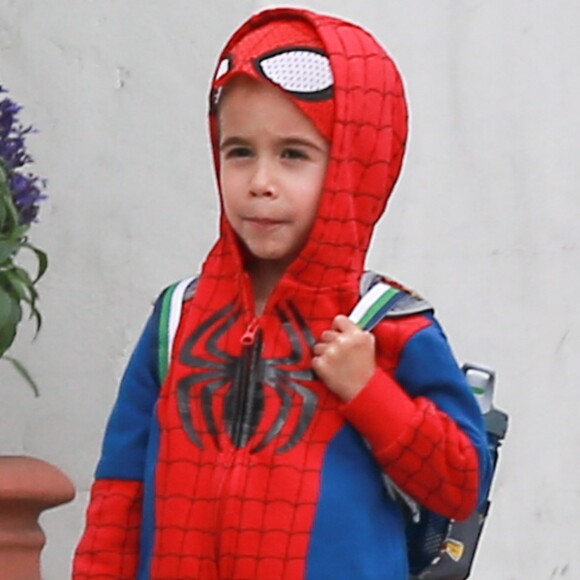 Exclusif - Sarah Michelle Gellar se balade avec son fils Rocky James Prinze et des amis dans les rues de Los Angeles. Le petit Rocky porte un sweat-shirt Spiderman. Le 13 septembre 2016