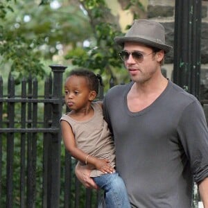 Brad Pitt et Zahara  à Manhattan, New York, le 26 août 2007.