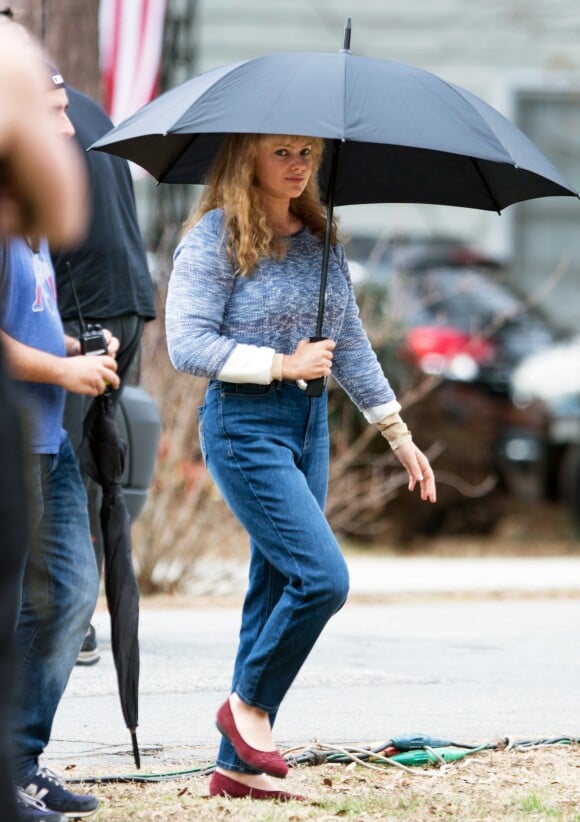 Exclusif - Margot Robbie sur le tournage du film 'I,Tonya' à Atlanta en Georgie. Le film est un biopic sur la sulfureuse patineuse américaine Tonya Harding. Le 16 janvier 2017