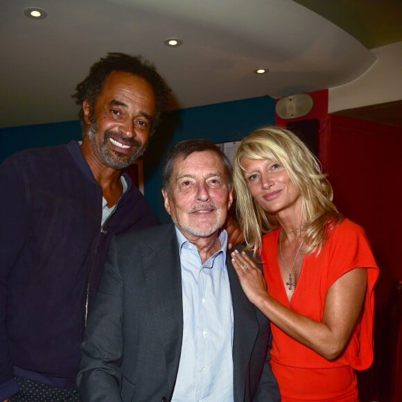 Exclusif - Yannick Noah, Jean-Claude Camus et sa fille Isabelle Camus-Noah - Première de la pièce "Irma la douce" au Théâtre de la Porte-Saint-Martin à Paris le 15 septembre 2015.