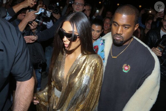 Kim Kardashian, Kanye West à l'aftershow Balmain au restaurant Loulou à Paris le 28 septembre 2016. © CVS-Veeren/Bestimage Balmain