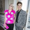 Pixie Lott et son fiancé Oliver Cheshire - Défilé Schiaparelli, collection Haute Couture printemps-été 2017 à Paris. Le 23 janvier 2017.  © Olivier Borde / Bestimage