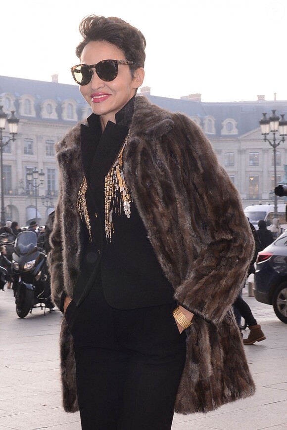 Farida Khelfa - Arrivées au défilé de mode "Schiaparelli", collection Haute-Couture printemps-été 2017 à Paris. Le 23 janvier 2017