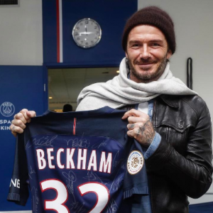 David Beckham de passage au camp des Loges. Photo postée sur Instagram le 23 janvier 2017.