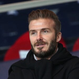 David Beckham - Match de l'équipe du Paris Saint Germain (PSG) contre l'équipe de Chelsea pour la 8e de finale aller de Ligue des champions au Parc des Princes à Paris, le 17 février 2015.