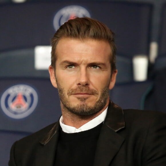 David Beckham - People assistent au match PSG-Barcelone de la Ligue des Champions 2014 au parc des princes à Paris le 30 septembre 2014.