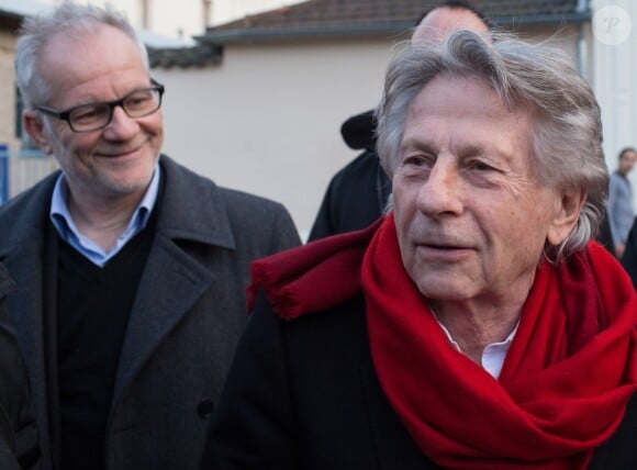 Thierry Frémaux, Roman Polanski - Roman Polanski est venu présenter le cycle Polanski à l'institut Lumière et dévoile une plaque à son nom rue du Premier film à Lyon, le 25 avril 2016. © Vincent Dargent/Bestimage