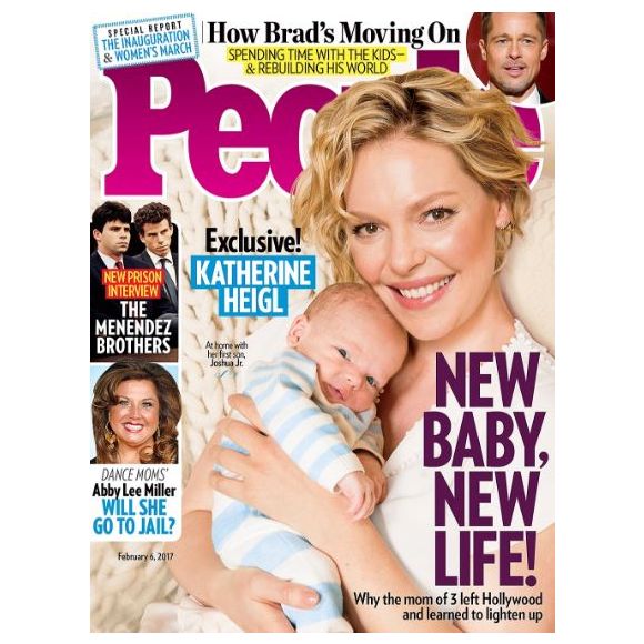 Katherine Heigl en couverture de People magazine, édition du 27 juanvier 2017.