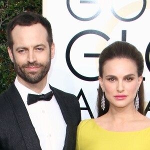 Benjamin Millepied et sa femme Natalie Portman (enceinte) - 74ème cérémonie annuelle des Golden Globe Awards à Beverly Hills. Le 8 janvier 2017.