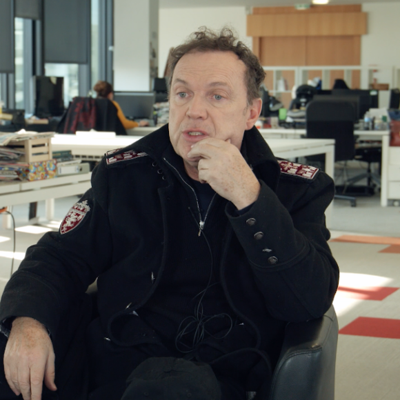 Julien Lepers en interview pour Purepeople, le 26 janvier 2017.