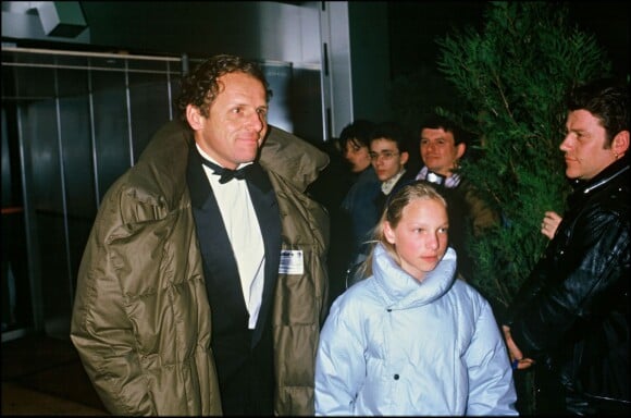 Archives - Patrick Poivre d'Arvor et sa fille Solenn aux César en 1987.