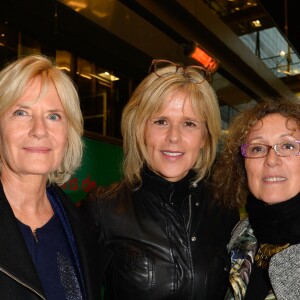 Catherine Ceylac, Laurence Piquet et Mireille Dumas lors de l'hommage à Rémy Pflimlin dans les locaux de France Télévision à Paris, le 12 décembre 2016.