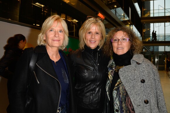 Catherine Ceylac, Laurence Piquet et Mireille Dumas lors de l'hommage à Rémy Pflimlin dans les locaux de France Télévision à Paris, le 12 décembre 2016.