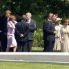 La reine Elizabeth II, le prince Charles, Charles Spencer et les princes William et Harry étaient réunis le 6 juillet 2004 pour l'inauguration de la fontaine commémorative à la mémoire de la princesse Diana dans Hyde Park, à Londres.