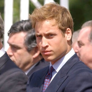 Le prince William et le prince Harry lors de l'inauguration de la fontaine commémorative à la mémoire de leur mère la princesse Diana dans Hyde Park, à Londres, le 6 juillet 2004.