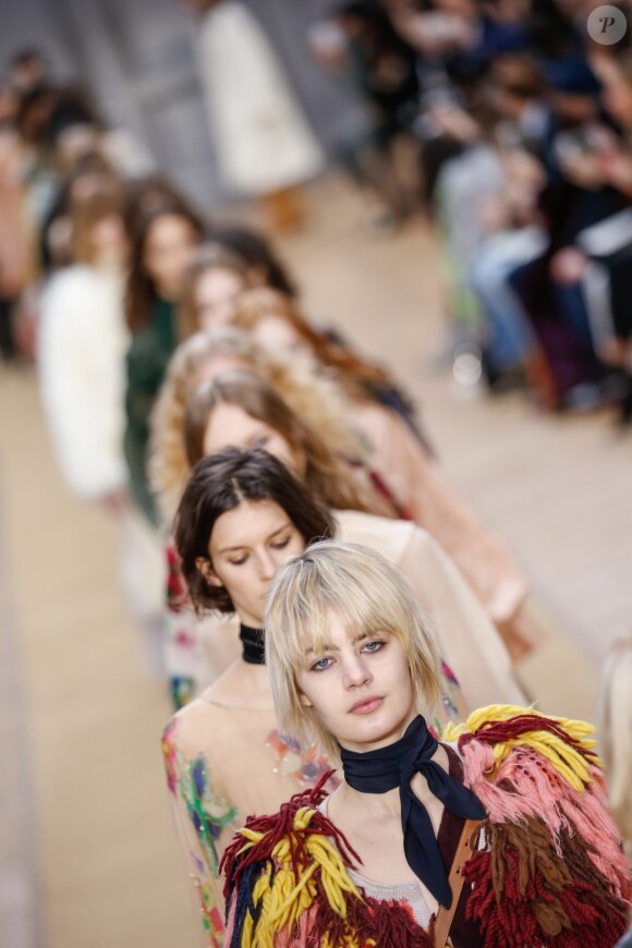 Défilé de mode "Chloé", collection prêt-à-porter automne-hiver 2016-2017 à Paris le 3 Mars 2016.