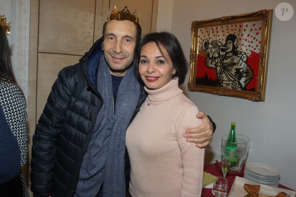 Exclusif - Zinédine Soualem, Saïda Jawad à la Soirée "Galette des rois" de la fondation Claude Pompidou à l'occasion de la nouvelle année 2017 à la fondation Claude Pompidou à Paris, le 25 janvier 2017. C'est à leur siège parisien de la rue du Louvre que la fondation Claude Pompidou célébrait sa traditionnelle galette des rois. Autour de Alain Pompidou (fils du président Pompidou), de sa femme Nicole ainsi que du directeur général de la fondation M. Richard Hutin, accueillant les invités. © CVS / LMS / Bestimage