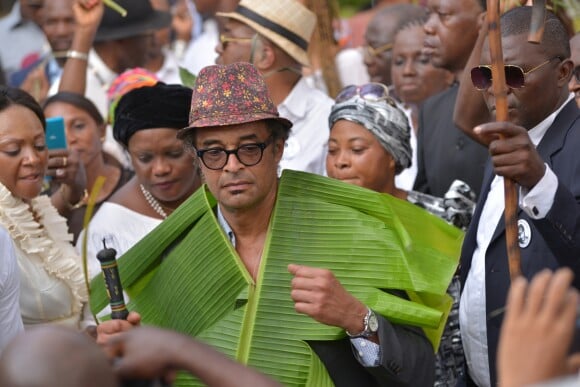 Exclusif - Yannick Noah - Cérémonie traditionnelle lors des obsèques de Zacharie Noah à Yaoundé au Cameroun, le 18 janvier 2017.