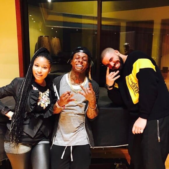 Nicki Minaj, Lil Wayne et Drake à Miami. Janvier 2017.