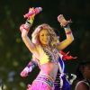 Shakira se produit à la cérémonie de clôture de la Coupe du monde de football à Johannesburg. Juillet 2010.