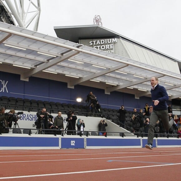 Le prince William, la duchesse Catherine de Cambridge et le prince Harry participaient le 5 février 2017 à une journée d'entraînement en vue du marathon de Londres au parc olympique Reine Elizabeth, une opération pour le compte de leur campagne en faveur de la santé mentale Heads Together.