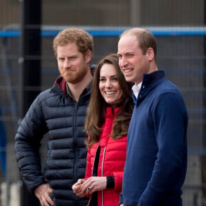 Le prince William, la duchesse Catherine de Cambridge et le prince Harry participaient le 5 février 2017 à une journée d'entraînement en vue du marathon de Londres au parc olympique Reine Elizabeth, une opération pour le compte de leur campagne en faveur de la santé mentale Heads Together.