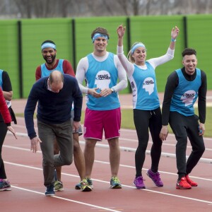 Le prince William, la duchesse Catherine de Cambridge et le prince Harry participaient le 5 février 2017 à une journée d'entraînement en vue du marathon de Londres au parc olympique Reine Elizabeth, une opération pour le compte de leur campagne en faveur de la santé mentale Heads Together.